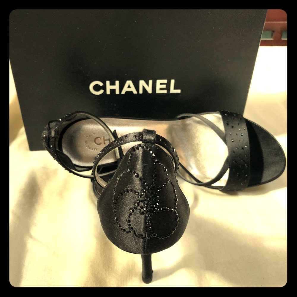 CHANEL Satin Swarovski Crystal Dress Sandal